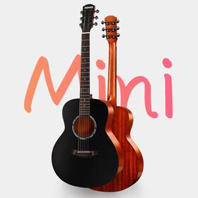 M105 Donner M1 36 Inch Acoustic Guitar 3/4 Size Black Solid Wood With Gig Bag