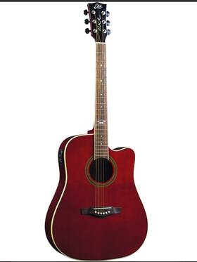 534840 Eko Nxt D 100 Cw E Inch See Through Red Electrified Acoustic Guitar Dreadnought