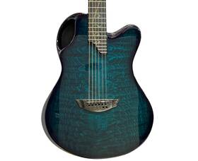 Em-x20-8 Emerald Guitar Guitars X-20 8-string Carbon Fiber Acoustic-electric In Teal With Ohsc
