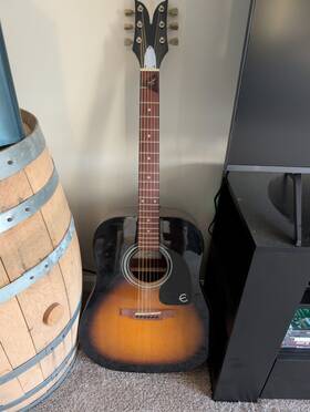 21041301371 Epiphone Pro-1 Vs Sunburst Dreadnought Acoustic Guitar 6 String Mahogany
