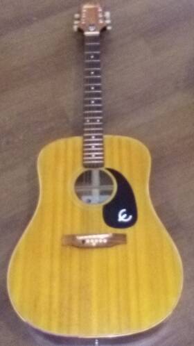 Ft-147 Epiphone 1970s Acoustic Guitar With Case And Stand. Japan