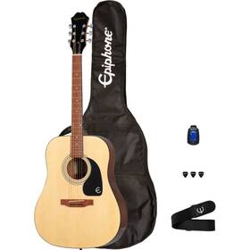 Ppag-ea10nanh1 Epiphone Songmaker Dr-100 Acoustic Guitar Player Pack - Natural