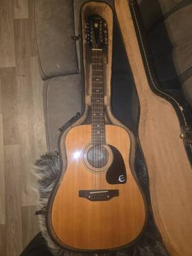 Pr350-12na Epiphone 12-string Dreadnought Acoustic Guitar With Hard Case