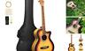 Eumi-gt39sun Inch Handcrafted Acoustic Cutaway Guitar Beginner Kit With Gig Sun