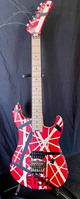 5150 Evh Striped Series Red With Black And White Stripes Van Halen
