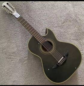 G647 Factory Acoustic Guitar Transparent Black Quilted Body Bajo Quinto Stock