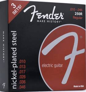 073-0250-310 Fender 3 Pack Regular Nickel-plated Steel Guitar Strings 250r 10-46