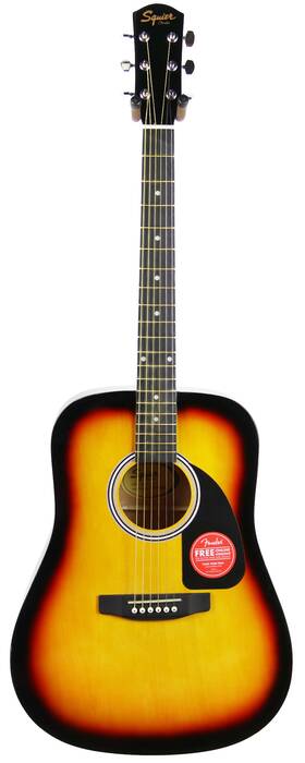 0961090032 Fender Squier Dreadnought Acoustic Guitar - Sunburst Paint Chipped On Lower Bou
