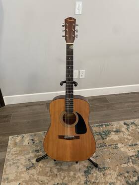 907188869 Fender Dg-6 Dreadnought Acoustic Guitar 6 String Brown Full Size