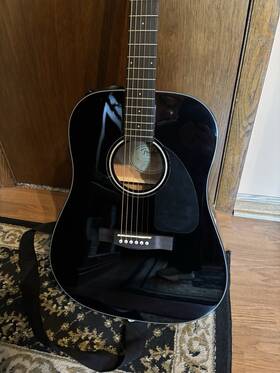 Bk-ds-v2 Fender Cd-60 Dreadnought Acoustic Guitar Black With Hard Case