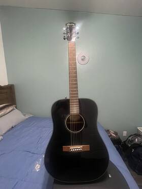 Cd-605 Fender Classic Design Blk Dreadnought Acoustic Guitar Black With Case