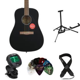 Cd60sdrblkesbn Fender Cd-60s Dreadnought Acoustic Guitar Essentials Bundle - Black