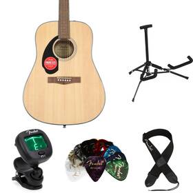 Cd60snatlesbn Fender Cd-60s Left-handed Acoustic Guitar Essentials Bundle - Natural