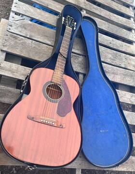 F-1030 Fender Vintage 1969-1971 Acoustic Guitar Mahogany Made Usa With Case Nice