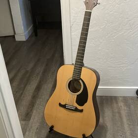 Fa-125 Fender Fa-125/ns Fa-series Dreadnought Acoustic Guitar Natural With Stand