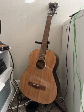 Fa-58 Fender Dreadnought Acoustic Guitar 6 String Spruce Natural With Stand