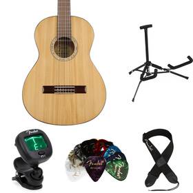 Fa15n34nesbn Fender Fa-15 3/4 Scale Nylon Acoustic Guitar Essentials Bundle - Natural