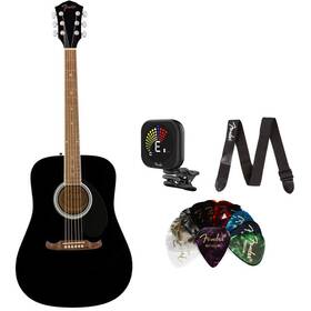 Fender Fe0971210706 Fa-125 Black With Pick 12 Pck Strap Tuner Bundle
