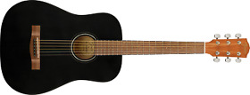 Fa-15 Fender Model Black 3/4 Size Steel Stringed Acoustic Guitar With Gig Bag