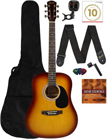 Fender Squier Dreadnought Acoustic Guitar Sunburst With Gig Bag