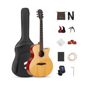 Fesley X Ff60 41 Inch Acoustic Guitar Kit For Beginner 4/4 Full Size Cutaway Acustica Guitarra