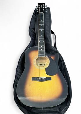 Fever Fl-411sb Acoustic Dreadnought Guitar Sunburst With Gig Bag And Method Book