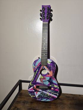 Fad0200 First Act Musician 30 Inch Acoustic Guitar Modern Art Retro