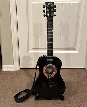 Fg3709 First Act Discovery Kids Black Acoustic Guitar Skull Design 30 Inch With Stand Fg3709 First Act Discovery Kids Black Acoustic Guitar Skull Design 30 Inch With Stand