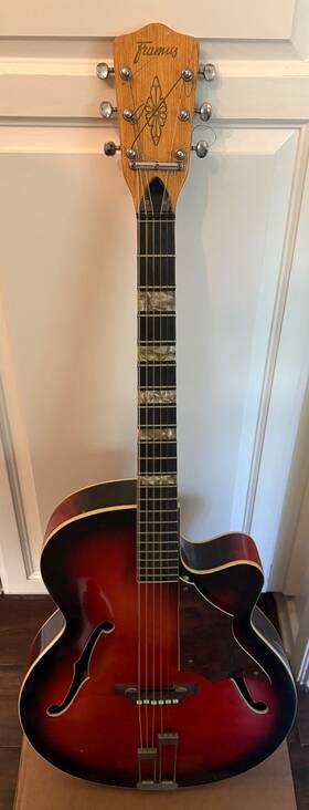 Framus 4471 1959 Guitar West Germany. Front Piece Damaged. Case Is Included