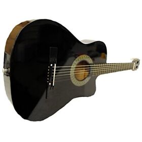 Full Size Acoustic Country Bluegrass Cutaway Guitar With Gig Bag Black