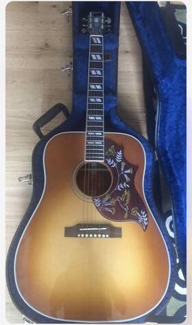 Gibson 02666073 2006 Hummingbird Acoustic Guitar Sunburst Grover Tuners With Case Manual