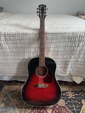 Amrs45slvb Gibson Slash J-45 Vermillion Burst