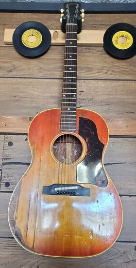J45adj Gibson 1964 Sunburst Ceramic Adj Bridge Bone Nut All Original