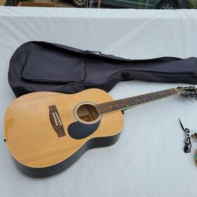 Ma38nach1 Gibson Maestro Concert Acoustic Guitar Wood 6 String And Case