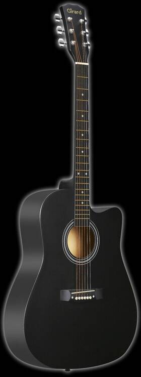 Girard 079902206537 Guitar 41 Inch Acoustic With Accessories Black