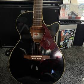 G5015 Gretsch Electric-acoustic Rancher Red Pick Guard Bull Skull Design. Black