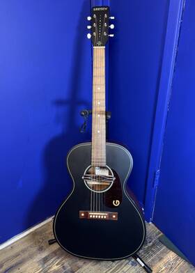 Iwa2411460 Gretsch Jim Dandy Deltoluxe Concert Parlor 6 String Acoustic Guitar Black