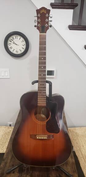 Guild D25-c-sb Acoustic Guitar Circa 1983 84 With Case Elixir Strings And Dampit