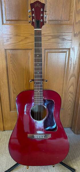 D25c Guild Cherry Acoustic Guitar With Original Case - 1974 D25c Guild Cherry Acoustic Guitar With Original Case - 1974