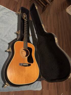 D46-bld Guild D46 Bld Dreadnought Acoustic Guitar Natural 6 String With Hard Case Rare
