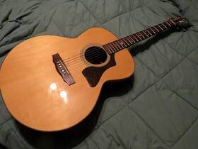 Gad-j48f Guild Jumbo All Solid Acoustic Guitar Very Clean