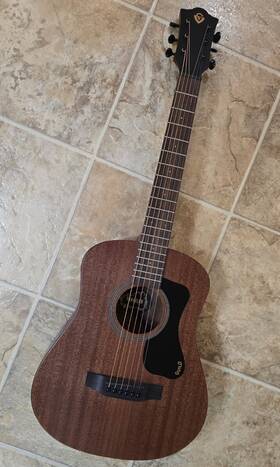 99-740-2190 Guild Guitars Traveler Mini Dreadnought Travel Acoustic Guitar Mahogany Natural