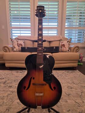 2881h1456 Harmony Monterey Vintage Archtop Acoustic In Sun Burst Excellent Condition