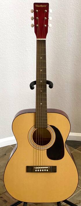E-75-m Harmony Acoustic Guitar W Chipboard Case - Thick Pickguard Steel String