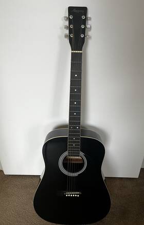 H106b Harmony Vintage 70s Acoustic Guitar In Black