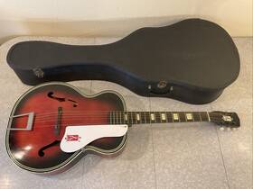 H1222 Harmony 1960 Vintage Archtop Acoustic Guitar Sunburst With Hard Case