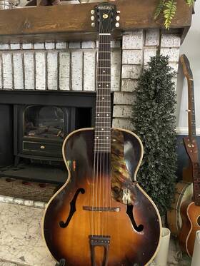 H1327 Harmony Monterey Vintage Archtop Acoustic Guitar Tobacco Burst