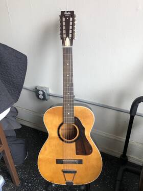 H913 Harmony Project 1970 Stella 12-string - Neck Fretboard And Crack Repair Playable Now