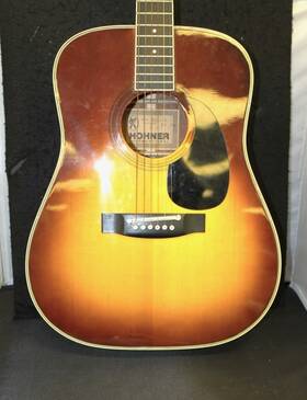 54349 Hohner Hg-09 Vintage Acoustic Guitar With Hard Case