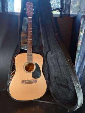 Hw-290 Hohner Acoustic Guitar Model # With Case And Accessories